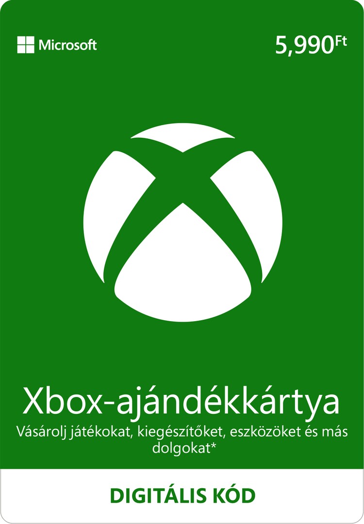 Digitális vásárlás (Xbox) Xbox Live Ajándékkártya 5990 Ft DIGITÁLIS borítókép