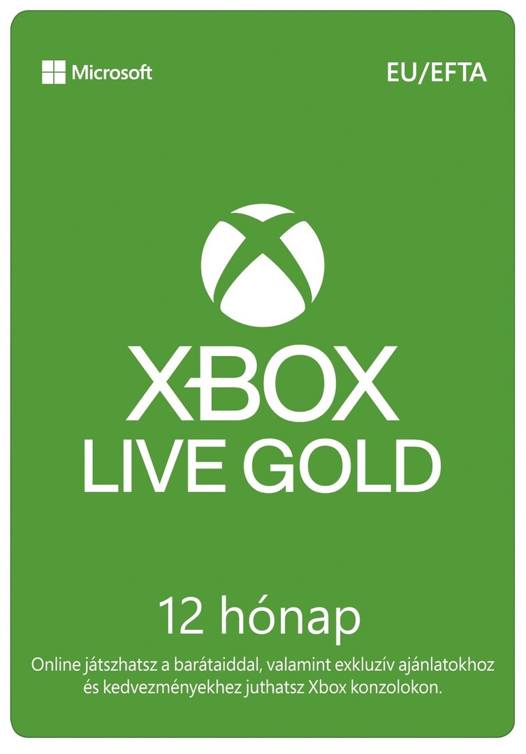 Digitális vásárlás (Xbox) Xbox Live 12 hónapos Gold tagság DIGITÁLIS borítókép