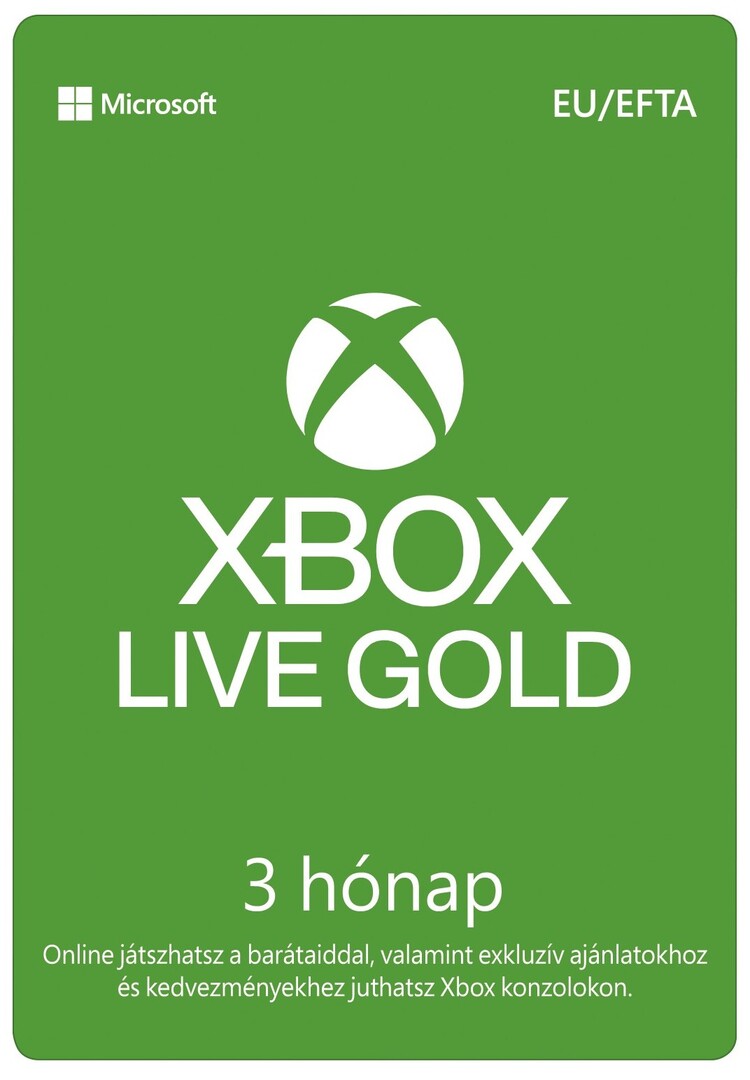 Digitális vásárlás (Xbox) Xbox Live 3 hónapos Gold tagság DIGITÁLIS borítókép