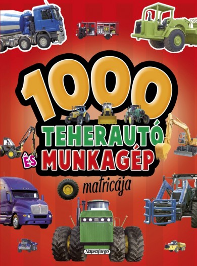 Könyv 1000 teherautó és munkagép matricája - Piros